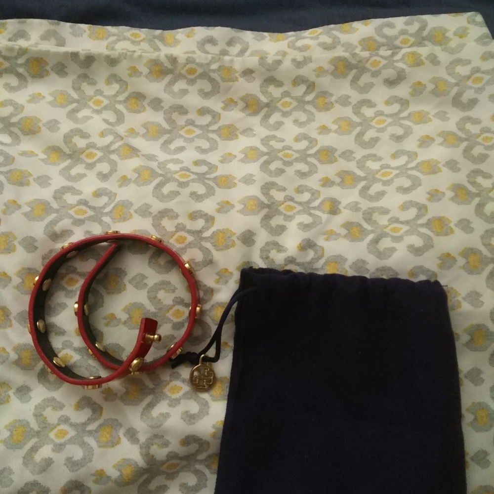 Wrap around tory burch bracelet in red
